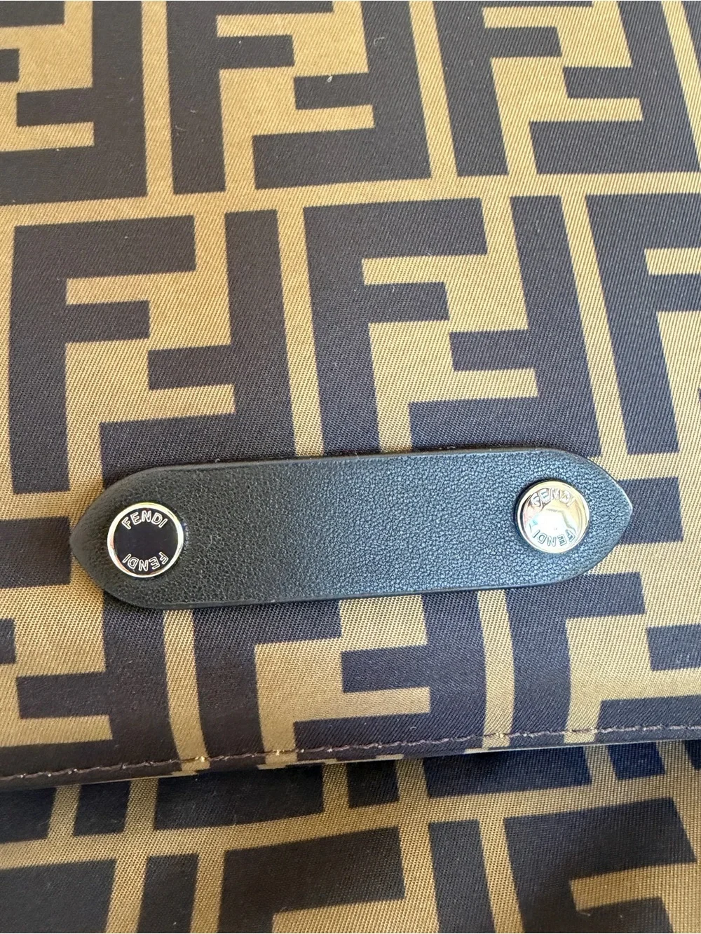 Fendi Beige and Black FF Logo Baby Bag